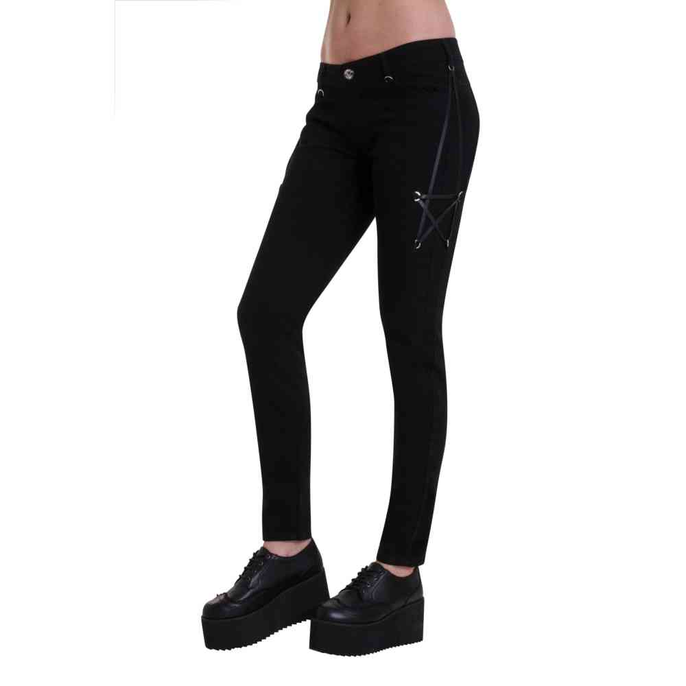 Banned - PENTAGRAM Skinny fit broek - Zwart